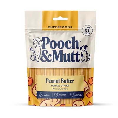Pooch and Mutt Peanut Butter Dental Sticks 251g - 1 x 251g Pooch and Mutt Peanut Butter Dental Sticks 251g - 1 x 251g
