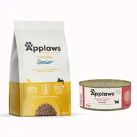 Zestaw Applaws Adult/Senior 6 kg / 7,5 kg + Applaws w bulionie 6 x 156 g w super cenie! - Senior z kurczakiem, 7,5 kg + Pierś z kurczaka z kaczką, 6 x 156g