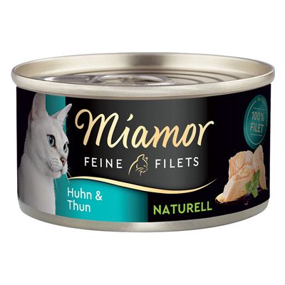 Miamor Fine Filets Naturelle, 6 x 80 g kana & tonnikala