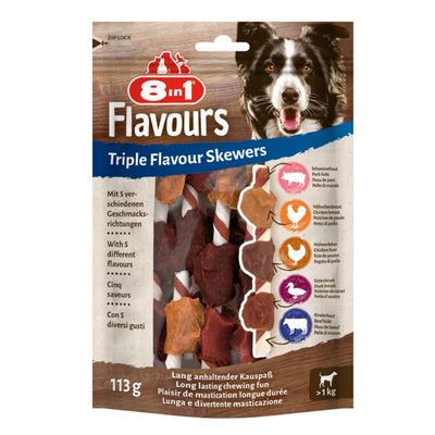 8in1 Triple Flavour Skewers Kauwrollen 3 x 113 g (18 stuks)