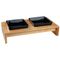 Trixie Voerbakset, Keramiek/Hout 2 × 0,4 l, L 36 × B 19 × H 7 cm - Trixie Voerbakset Keramiek/Hout