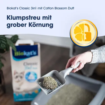 Biokat's Classic 3in1 Fresh Katzenstreu Baumwollblüte - Sparpaket: 2 x 10 l