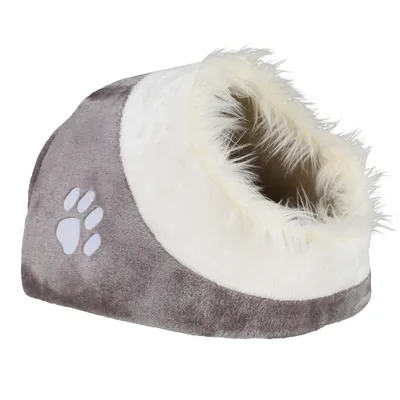 Minou Trixie Den - White/Light Grey: 41 x 35 x 26 cm (L x W x H)