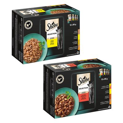 Sheba Multirreceta 48 x 85 g en sobres comida húmeda para gatos Pack mixto II