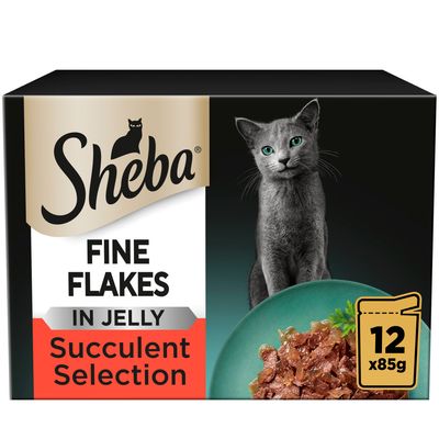 Sheba Pouches 12 x 85g - Fine Flakes Succulent Selection in Jelly