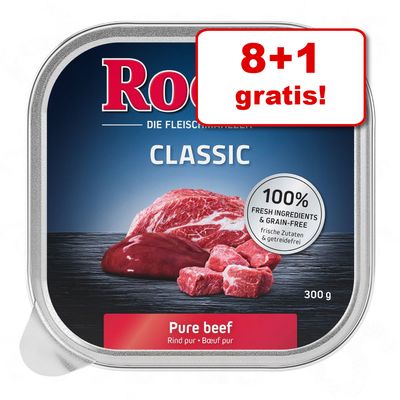8 + 1 gratis! Rocco pladnji mokra pasja hrana 9 x 300 g