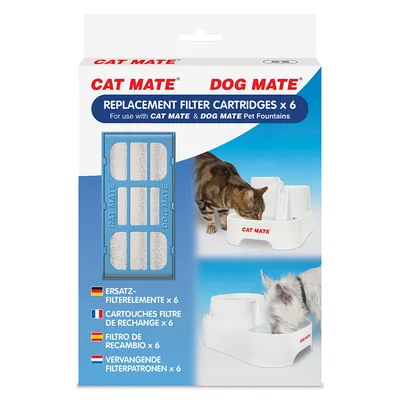 Fontaine à eau Closer Pets 2 L pour chien et chat - 6 filtres de rechange (pour eau douce)