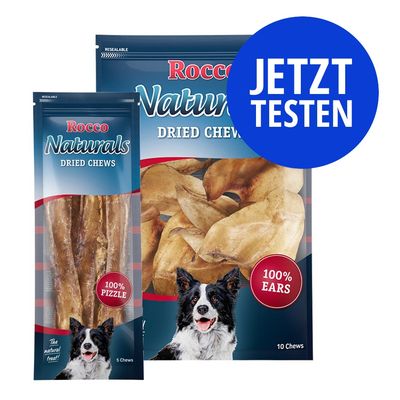 Gemischtes Probierpaket Rocco Rinderohren & Ochsenziemer 10 Rinderohren + 5 Ochsenziemer