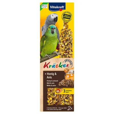 Vitakraft Crackers pour perroquet - 6 friandises miel / anis