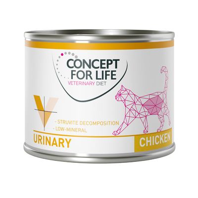Set risparmio! Concept for Life Veterinary Diet 24 x 200 g/185 g Pollo urinary 24 x 200 g