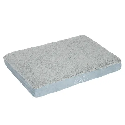Hranatý pelíšek pro psy Memory, šedomodrý - d 121 x š 74 x v 10 cm