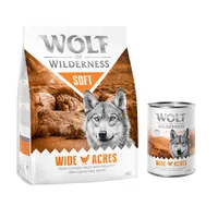 Set prova misto! Wolf of Wilderness Adult secco + umido - Wide Acres - Pollo