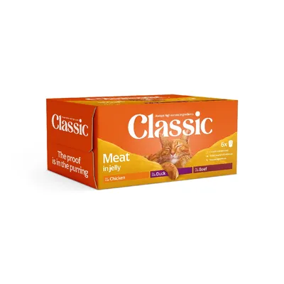 Classic Cat Meat in Jelly 6 x 400g - Mixed Pack