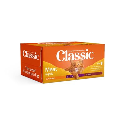 Classic Cat Meat in Jelly 6 x 400g Mixed Pack