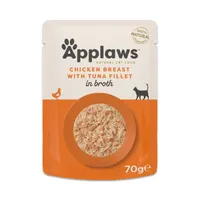 Applaws Cat Natural in Brühe 12 x 70 g - Hähnchenbrust mit Thunfischfilet