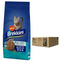 Zum Sonderpreis! Brekkies Trockenfutter 15 kg + Daily Delice 80 x 85 g - Fisch + Mixpaket in Gelee