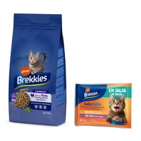 Croquettes Brekkies 15 kg + 4 x 85 g sachets Daily Delice poulet, dinde offerts ! - Complete