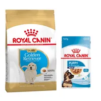 Royal Canin Breed 1,5 à 12 kg pour chien + aliment humide : 15 % de remise ! - Golden Retriever Puppy (12 kg) + sachets Maxi Puppy en sauce (10 x 140 g)