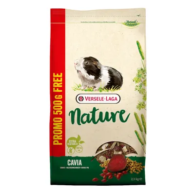 Versele-Laga Nature Cavia, 2,3 kg. Promo 500 g gratis. Extra groente, vitamine C. Voer voor cavia’s met rode biet en granen. Optimale versheid.