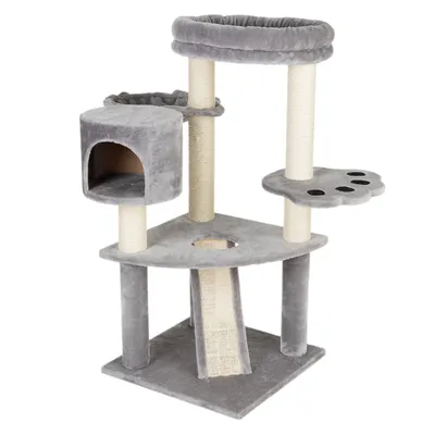 Bear's Den Cat Tree - Light Grey