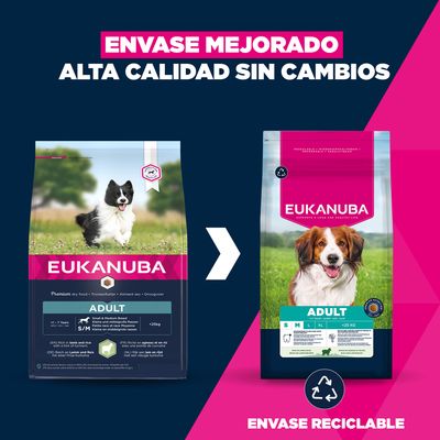 Eukanuba Premium Nutrition Adult Small & Medium Breed cordero y arroz - 2 x 3 kg - Pack ahorro