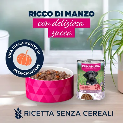 Eukanuba Puppy Ricco di Manzo con Zucca Eukanuba Puppy Ricco di Manzo con Zucca