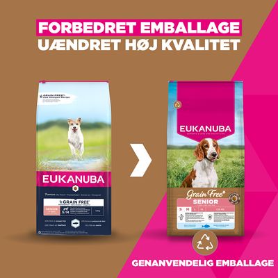 Eukanuba Grain Free Senior Small & Medium med havfisk