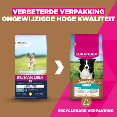 Eukanuba Grain Free Adult Small / Medium Breed Kip Hondenvoer - 12 kg