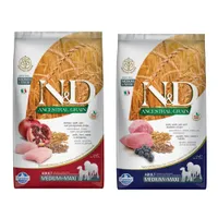 Pakiet mieszany Farmina N&D, 2 x 12 kg - Pakiet I, N&D Ancestral Grain Adult Medium + Maxi, kurczak i owoc granatu