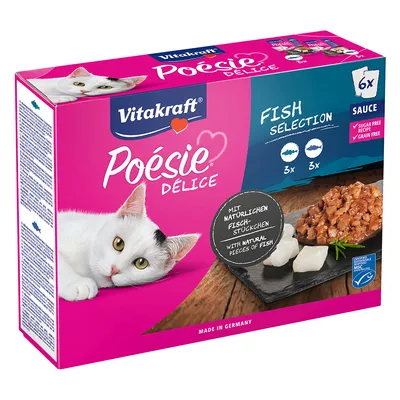 Vitakraft Poésie DéliSauce, saszetki, 6 x 85 g  - Mix rybny