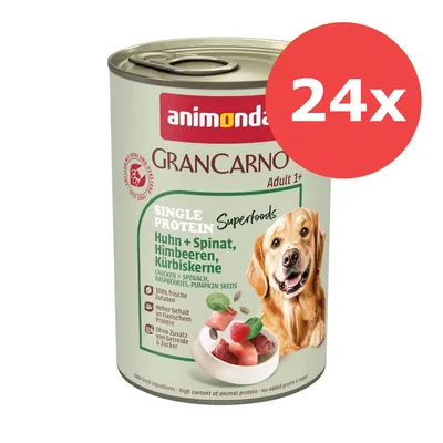 Sparpaket animonda GranCarno Adult Single Protein Superfoods 24 x 400 g - Mix (3 Sorten gemischt)