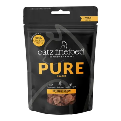 catz finefood PURE Snacks kippenharten, gevriesdroogd, 100% kippenharten, monoproteïne, graanvrij, zonder toegevoegde suikers, Made in Germany sinds 2010. catz finefood PURE Snacks kippenharten, gevriesdroogd, 100% kippenharten, monoproteïne, graanvrij, zonder toegevoegde suikers, Made in Germany sinds 2010.