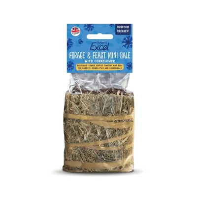 Burgess Excel Forage & Feast Mini Bale with Cornflower - 100g Burgess Excel Forage & Feast Mini Bale with Cornflower - 100g