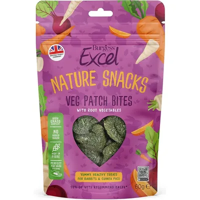 Burgess Excel Nature Snacks Veg Patch Bites - 60g Burgess Excel Nature Snacks Veg Patch Bites - 60g