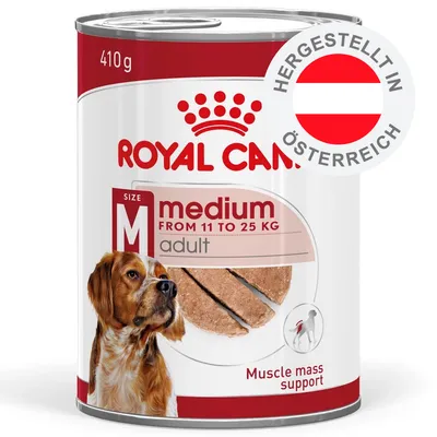 ROYAL CANIN medium adult, 410g, für Hunde von 11 bis 25 kg, Muscle mass support, hergestellt in Österreich ROYAL CANIN medium adult, 410g, für Hunde von 11 bis 25 kg, Muscle mass support, hergestellt in Österreich