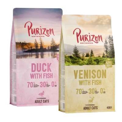 Blandat provpack: 2 x 400 g Purizon Adult - spannmålsfritt