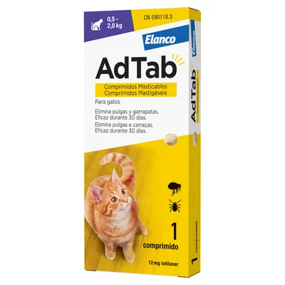 AdTab pastillas antiparasitarias para gatos de 0,5 a 2 kg - 1 comprimido AdTab pastillas antiparasitarias para gatos de 0,5 a 2 kg - 1 comprimido