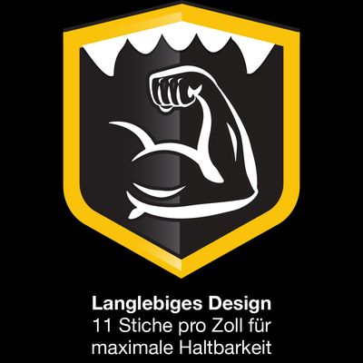 Langlebiges Design: 11 Stiche pro Zoll für maximale Haltbarkeit.