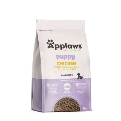 Applaws Hvalp Kylling Tørfoder, 4 kg, til alle racer. Mindst 79% animalsk protein, kornfri, understøtter fordøjelsen, sund udvikling, ingen kunstige tilsætningsstoffer. Applaws Hvalp Kylling Tørfoder, 4 kg, til alle racer. Mindst 79% animalsk protein, kornfri, understøtter fordøjelsen, sund udvikling, ingen kunstige tilsætningsstoffer.