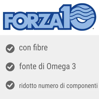 FORZA10 con fibre, fonte di Omega 3, ridotto numero di componenti
