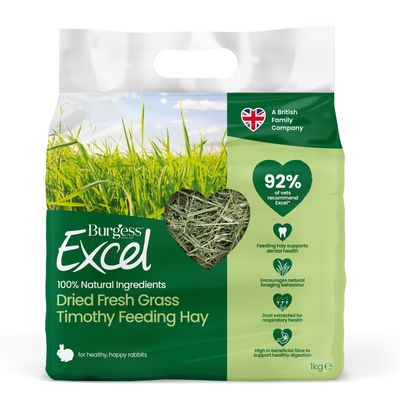 Burgess Excel Dried Fresh Grass Timothy Feeding Hay 1kg