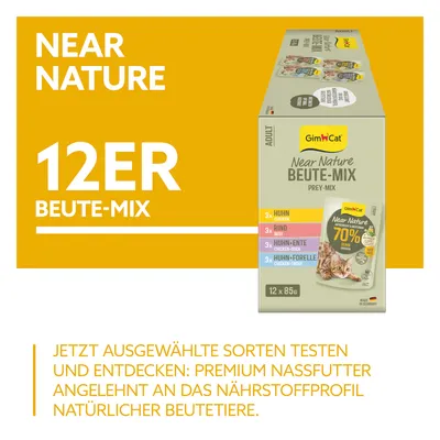 GimCat Near Nature Probierpaket 12 x 85 g - Mixpaket (4 Sorten)