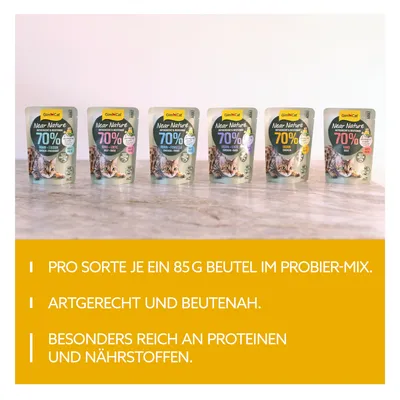 GimCat Near Nature Probierpaket 6 x 85 g - Mixpaket (6 Sorten)