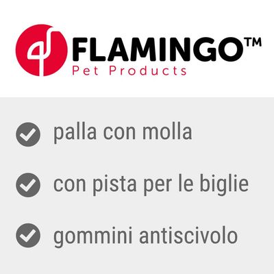 FLAMINGO Pet Products. palla con molla, con pista per le biglie, gommini antiscivolo.