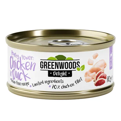Greenwoods Delight пилешко филе с патешко - 24 x 70 г