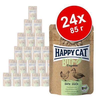 Экономупаковка Happy Cat Bio в пакетиках 24 x 85 г