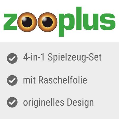 zooplus. 4-in-1 Spielzeug-Set, mit Raschelfolie, originelles Design.