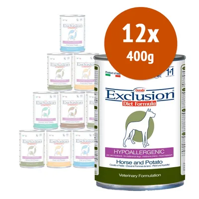 Exclusion Diet Formula Hypoallergenic Pferd und Kartoffel, 12x 400g Dosen. Produkt aus Italien, veterinärmedizinische Rezeptur.