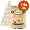 Lukullus Junior Alimentazione naturale senza cereali 24 x 400 g Mix 1:  12 x Cuori di Tacchino & Agnello + 12 x Pollo & Vitello
