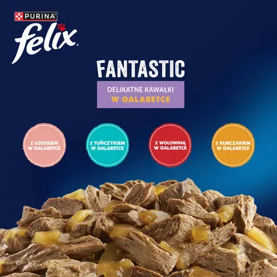 Pakiet Felix "So gut wie es aussieht" w galarecie, 120 x 85 g - Wołowina, łosoś, kurczak, tuńczyk